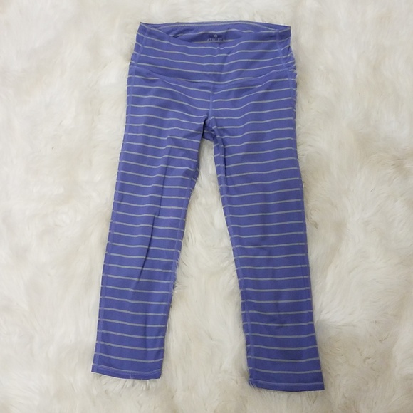 Athleta Pants - Athleta Striped Crop Leggings - Periwinkle Stripe